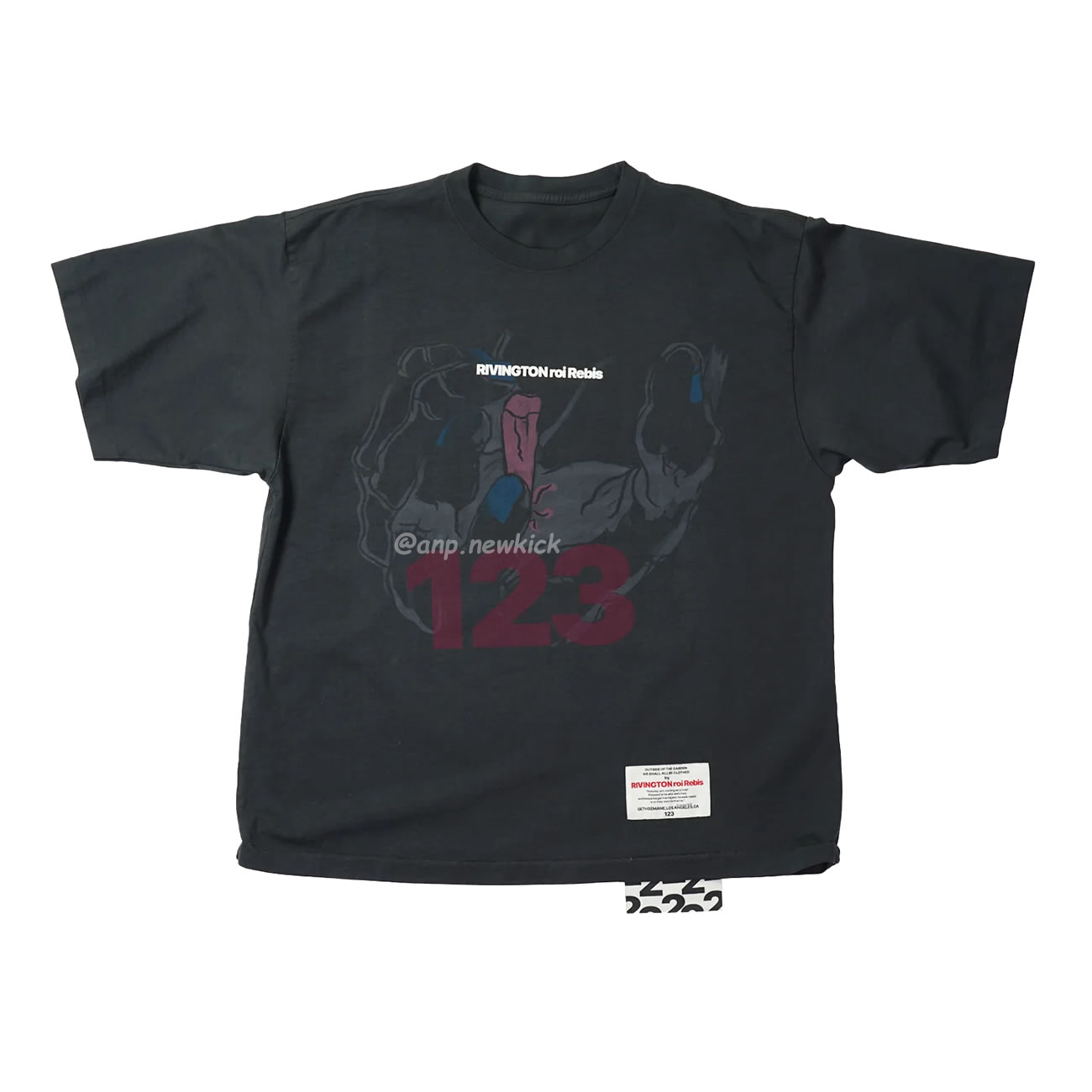 Fear Of God Rrr 123 Passion T Miami Limited Hand Of God Printed Short Sleeve T Shirt Grey White Black (4) - newkick.org